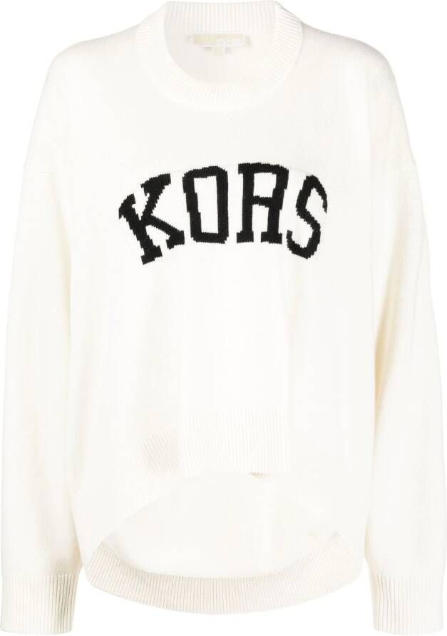 Michael Kors intarsia-knit logo jumper Wit