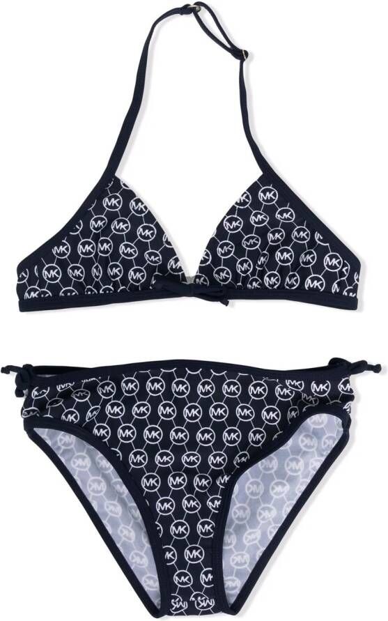 Michael Kors Kids Bikini met monogramprint Blauw