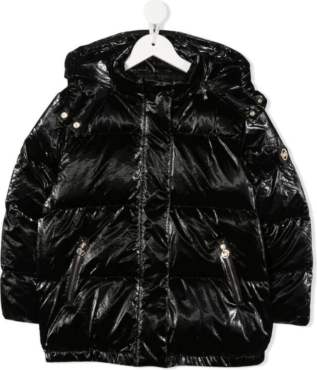 Michael Kors Kids Glanzend jack Zwart