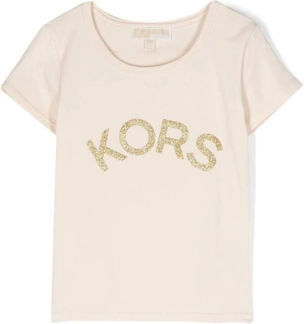 Michael Kors Kids T-shirt met logoprint Beige