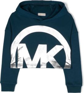 Michael Kors Kids Hoodie met metallic logo Blauw