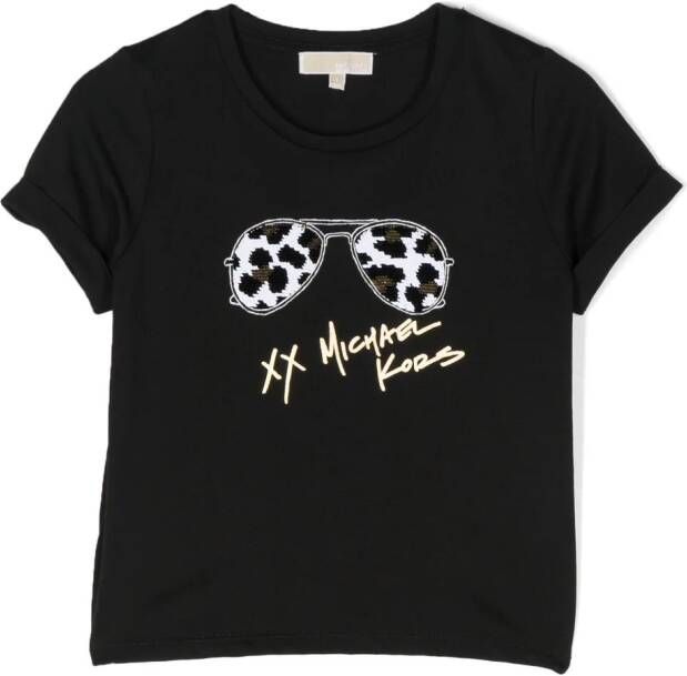 Michael Kors Kids Katoenen T-shirt Zwart