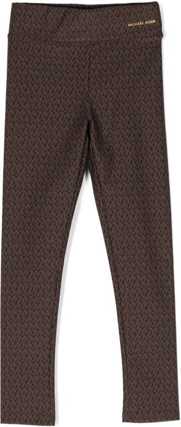 Michael Kors Kids Legging met logoprint Bruin