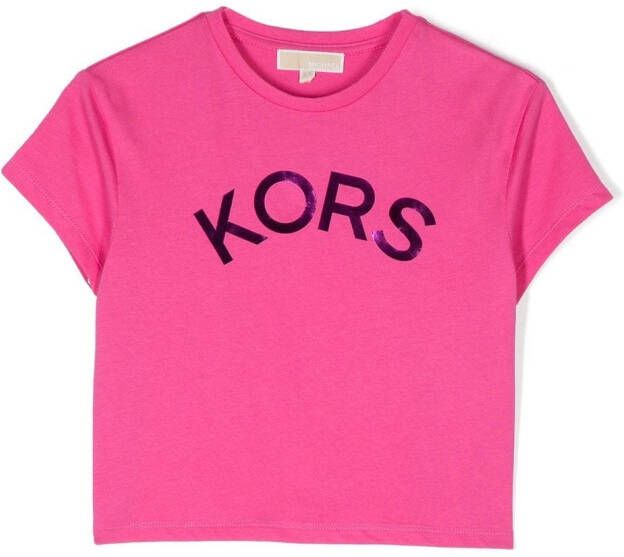 Michael Kors Kids T-shirt met logoprint Roze