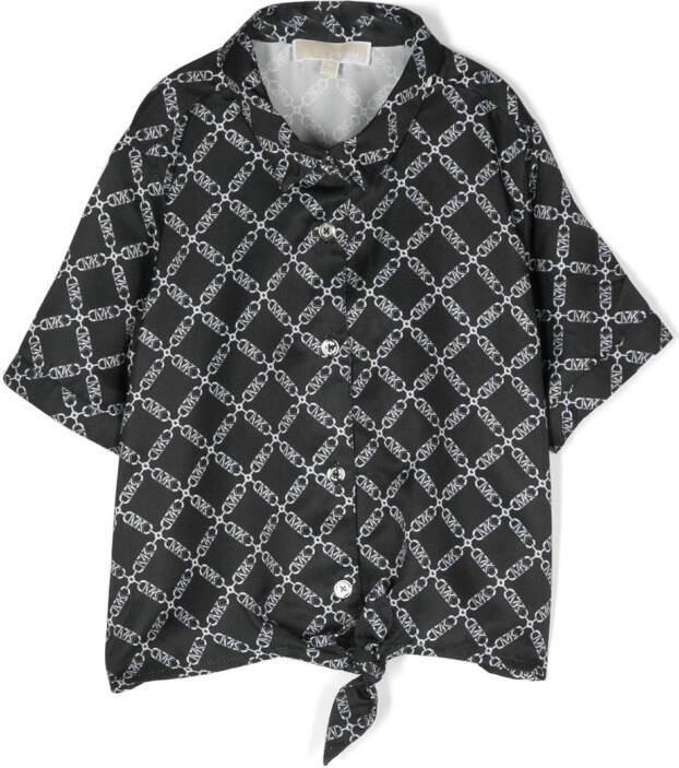 Michael Kors Kids Shirt met monogramprint Zwart