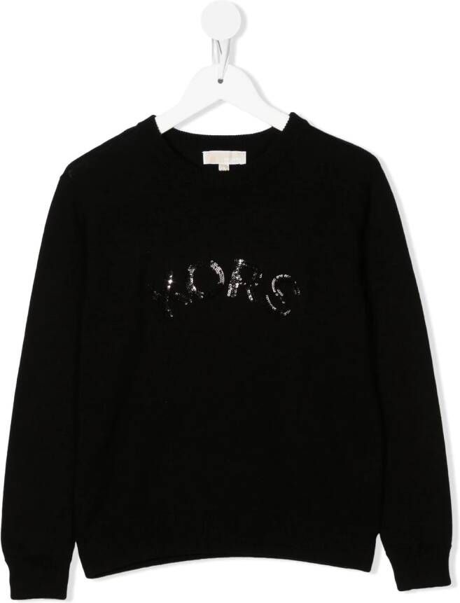Michael Kors Kids Sweater met logo van pailletten Zwart