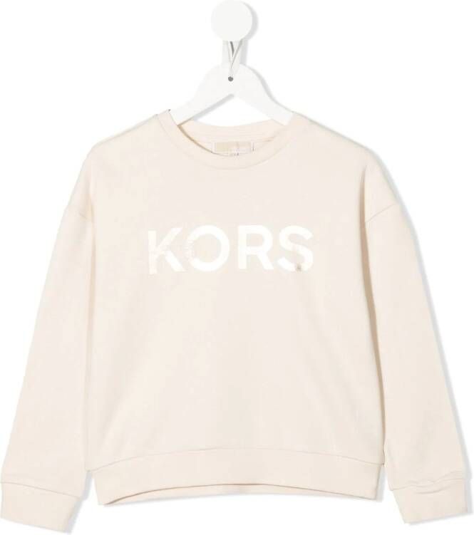 Michael Kors Kids Sweater met logoprint Beige