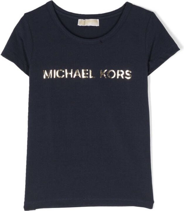 Michael Kors Kids T-shirt met logoprint Blauw