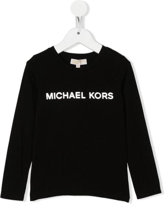 Michael Kors Kids T-shirt met logoprint Zwart