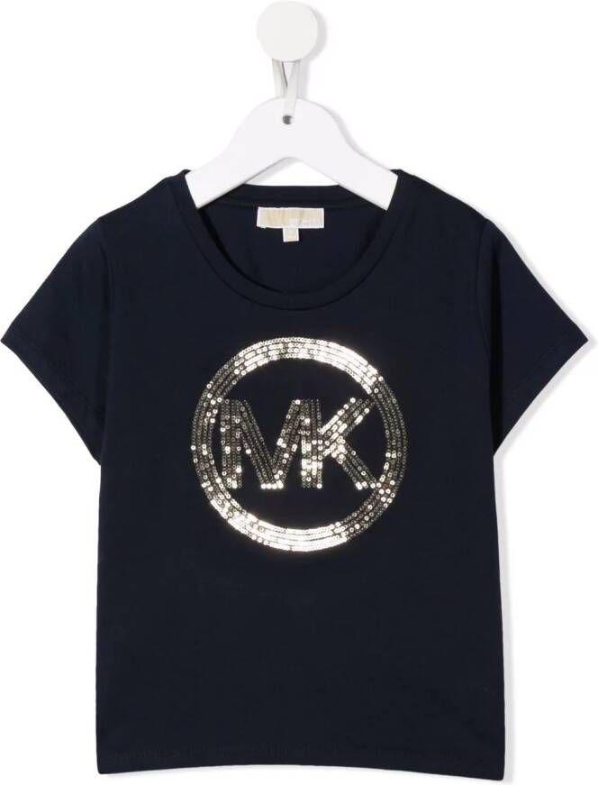 Michael Kors Kids T-shirt met pailletten Blauw