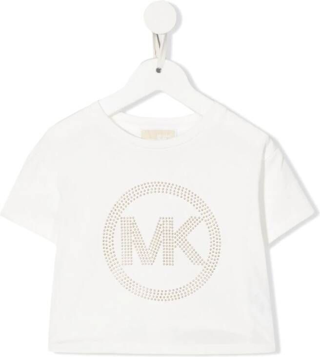Michael Kors Kids T-shirt met pailletten logo Wit