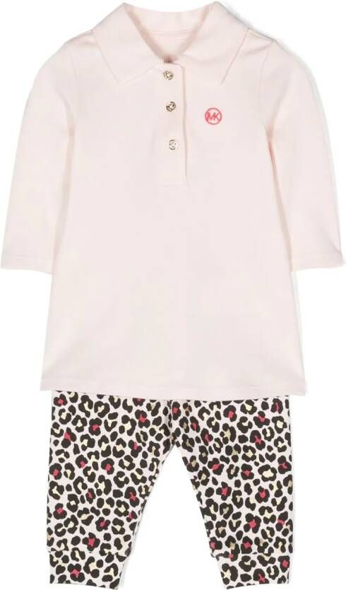 Michael Kors Kids Top en broek met geborduurd logo Roze