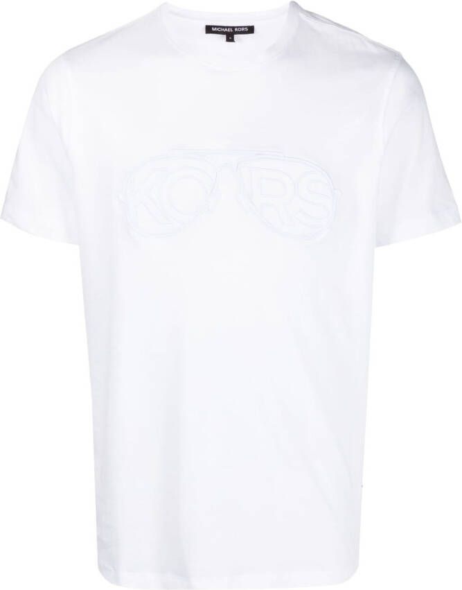 Michael Kors T-shirt met geborduurd logo Wit