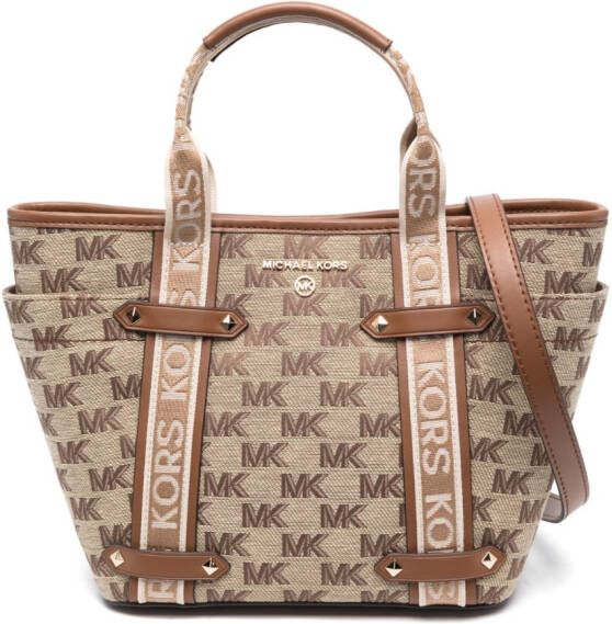 Michael Kors Maeve handtas met monogram patroon Beige