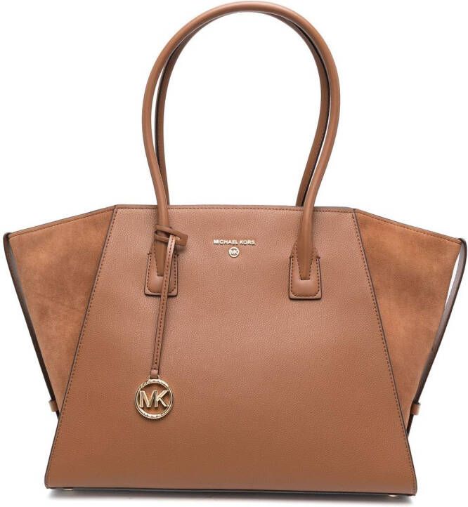 Michael Kors Avril shopper met logoplakkaat Bruin