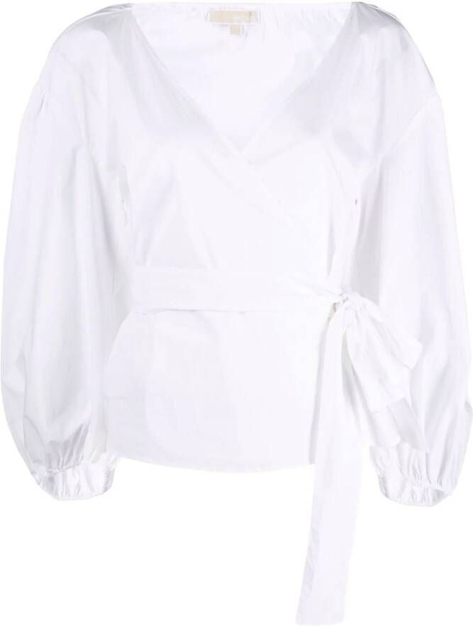 Michael Kors Gewikkelde blouse Wit