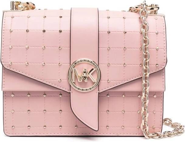 Michael Kors Greenwich schoudertas met logoplakkaat Beige