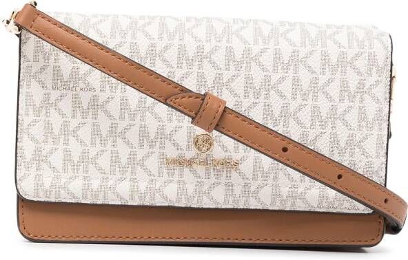 Michael Kors Jet Set crossbodytas met logoprint Bruin
