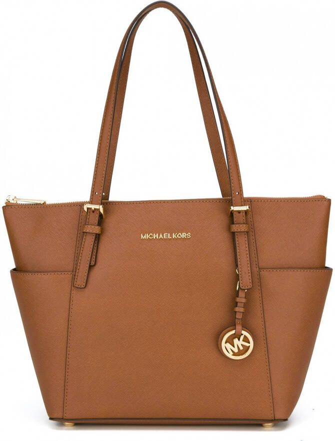 Michael Kors Jet Set grote top-zip draagtas Bruin