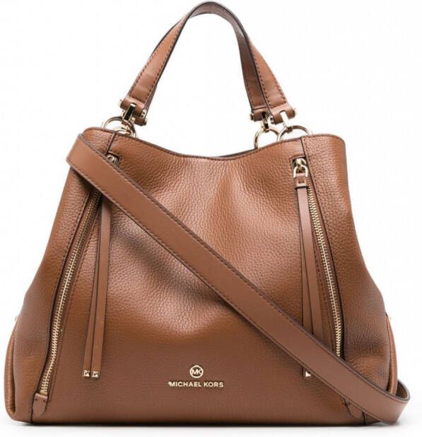 Michael Kors Shopper met logoplakkaat Bruin