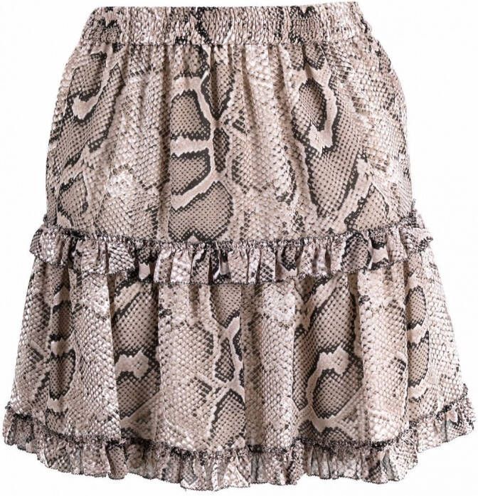 Michael Kors Mini-rok met slangenhuidprint Beige
