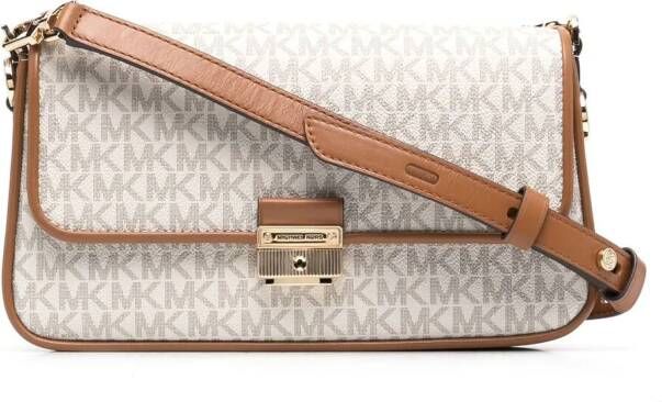 Michael Kors Schoudertas met monogramprint Beige