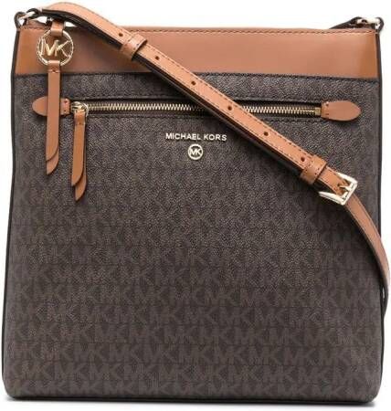 Michael Kors Schoudertas met monogramprint Bruin