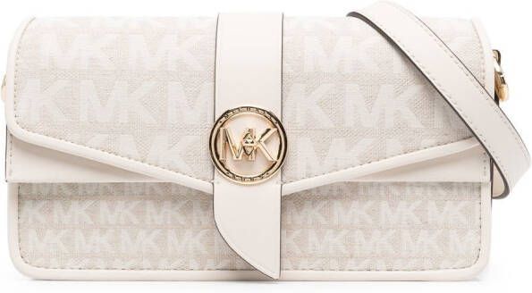 Michael Kors Shopper met logoplakkaat Beige
