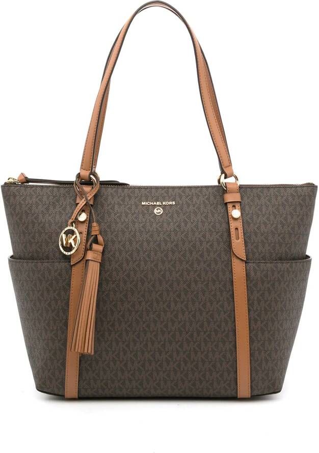 Michael Kors Shopper met monogramprint Bruin