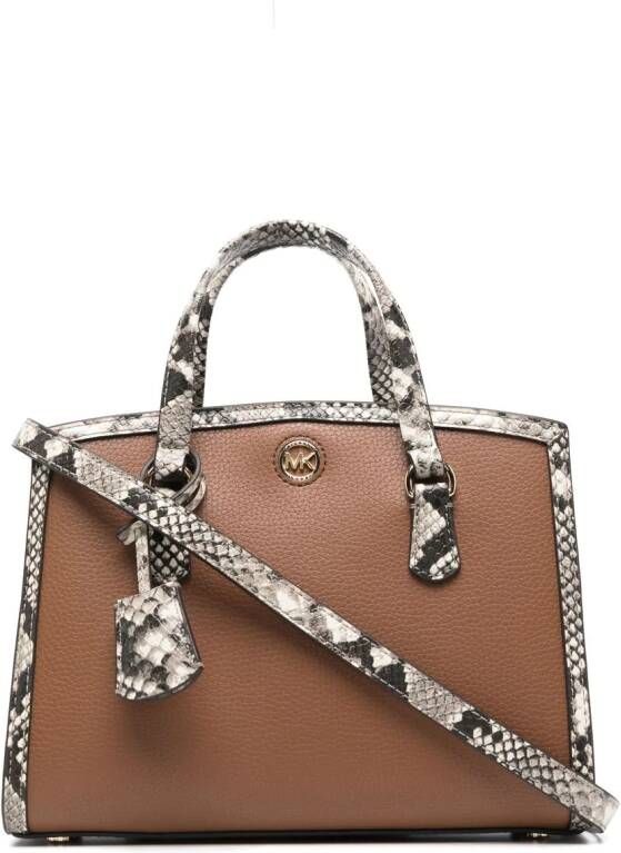 Michael Kors Handtas met slangenprint Bruin
