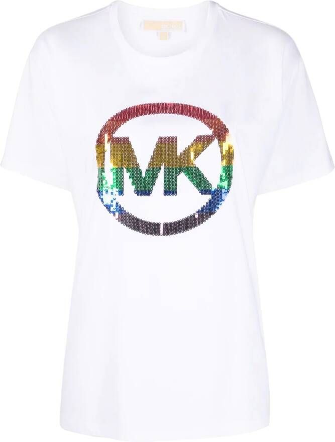 Michael Kors T-shirt met logo van biologisch katoen Wit