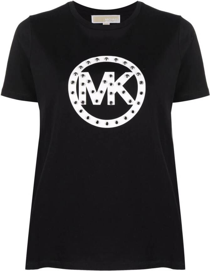 Michael Kors Michael T shirt met logoprint dames katoen metaal XXS Zwart