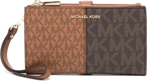 Michael Kors Portemonnee met monogramprint Bruin