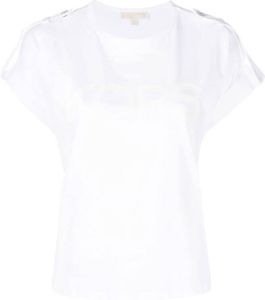 Michael Kors T-shirt met schouder epauletten Wit