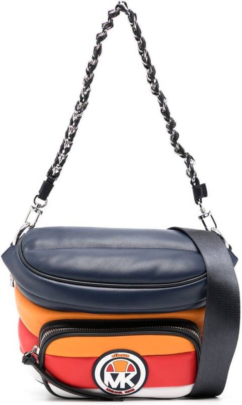 Michael Kors Slater medium padded messenger bag Blauw