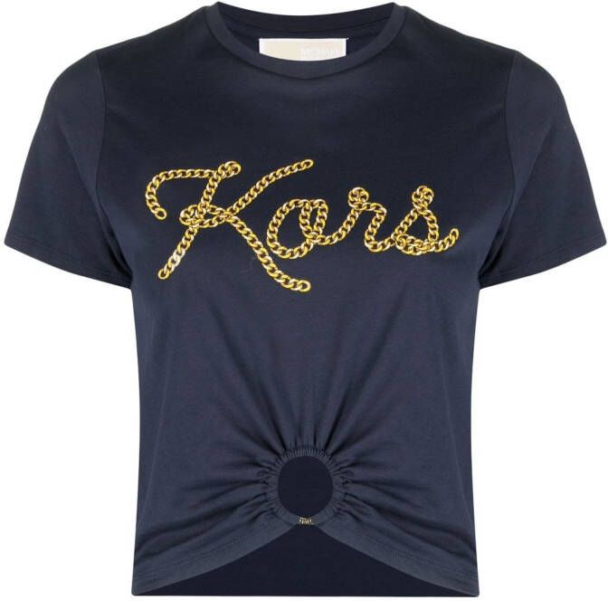 Michael Kors T-shirt met gesmockt detail Blauw