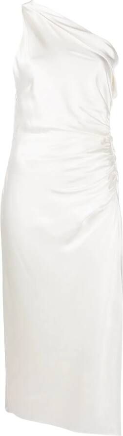 Michelle Mason Asymmetrisch gesmockte jurk Wit