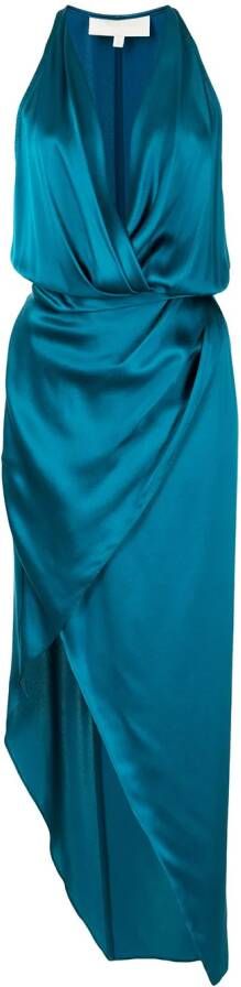 Michelle Mason Asymmetrische halterjurk Blauw