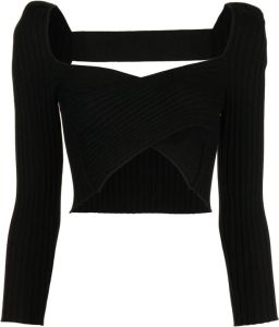 Michelle Mason Cropped blouse Zwart
