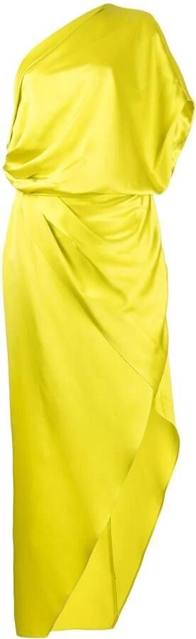 Michelle Mason Gedrapeerde midi-jurk Geel
