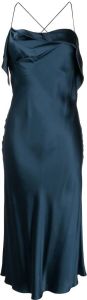 Michelle Mason Midi-jurk met col Blauw