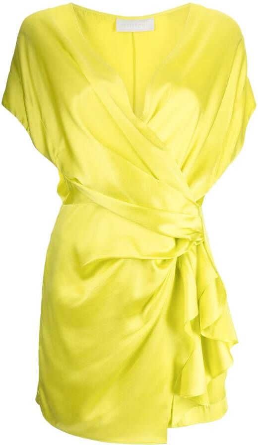 Michelle Mason Mini-jurk met gedrapeerd detail Geel