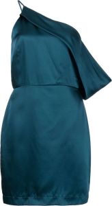 Michelle Mason Mini-jurk met gedrapeerde schouders Blauw