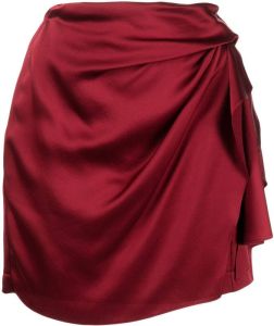 Michelle Mason Mini-rok met gedrapeerd detail Rood
