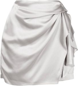 Michelle Mason Mini-rok met gedrapeerd detail Zilver