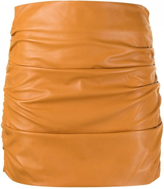 Michelle Mason Mini-rok met ruches Oranje