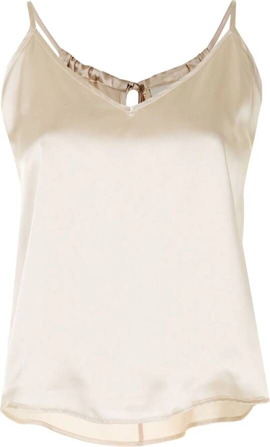 Michelle Mason Zijden hemd en shorts Beige