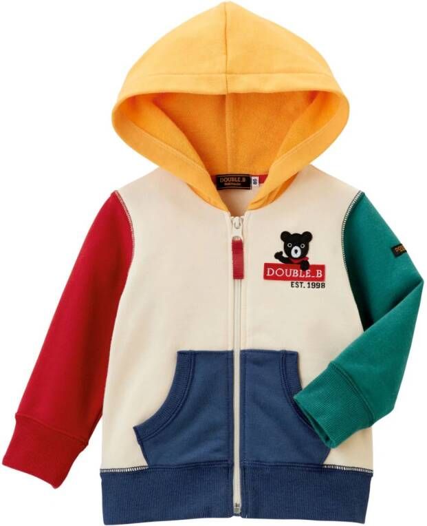 Miki House Hoodie met logopatch Beige