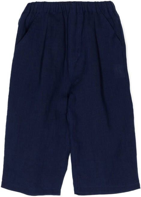 Miki House Shorts met geborduurd logo Blauw