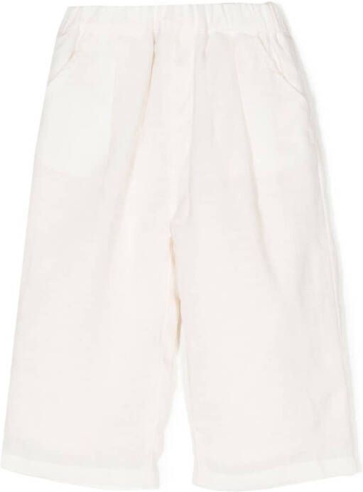 Miki House Shorts met geborduurd logo Wit